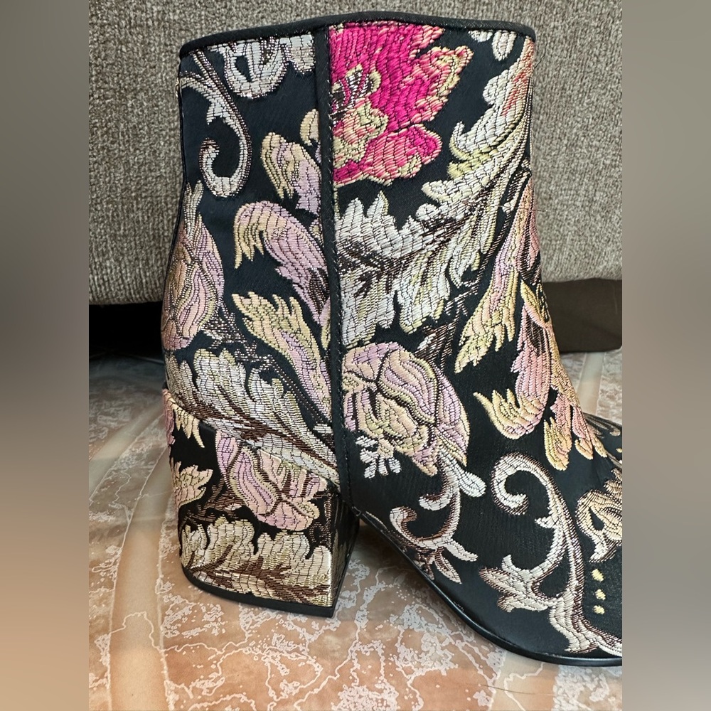 Sam Edelman Embroidered Heeled Ankle Boots - Picture 12 of 15